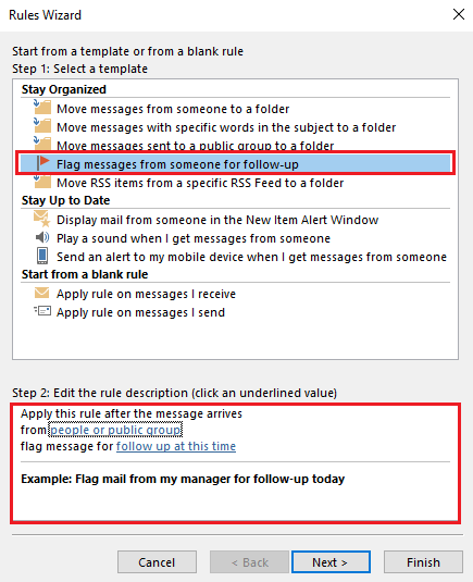 Outlook Rules Assistant: Flag messages Image: Outlook Rules Assistant: Flag messages