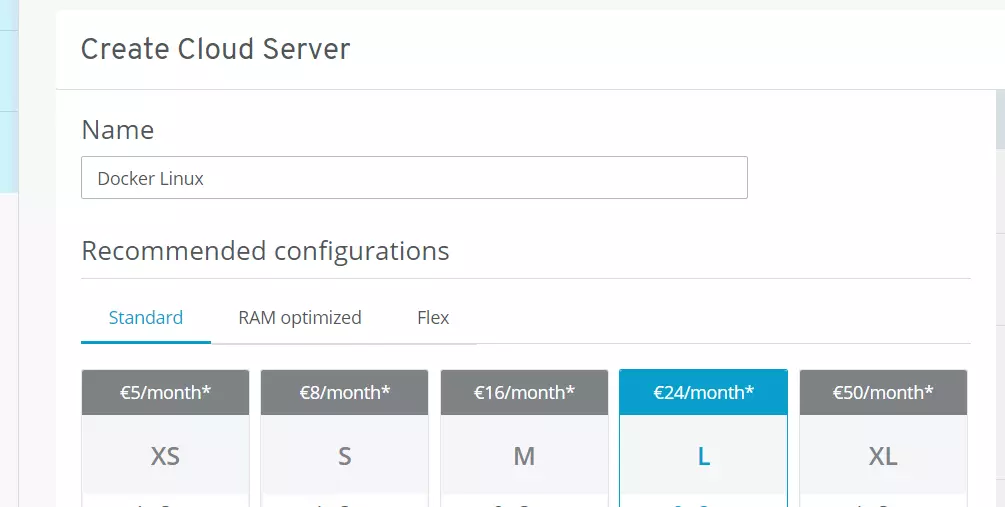 IONOS Cloud Panel: Different server plans Image: IONOS Cloud Panel: Different server plans