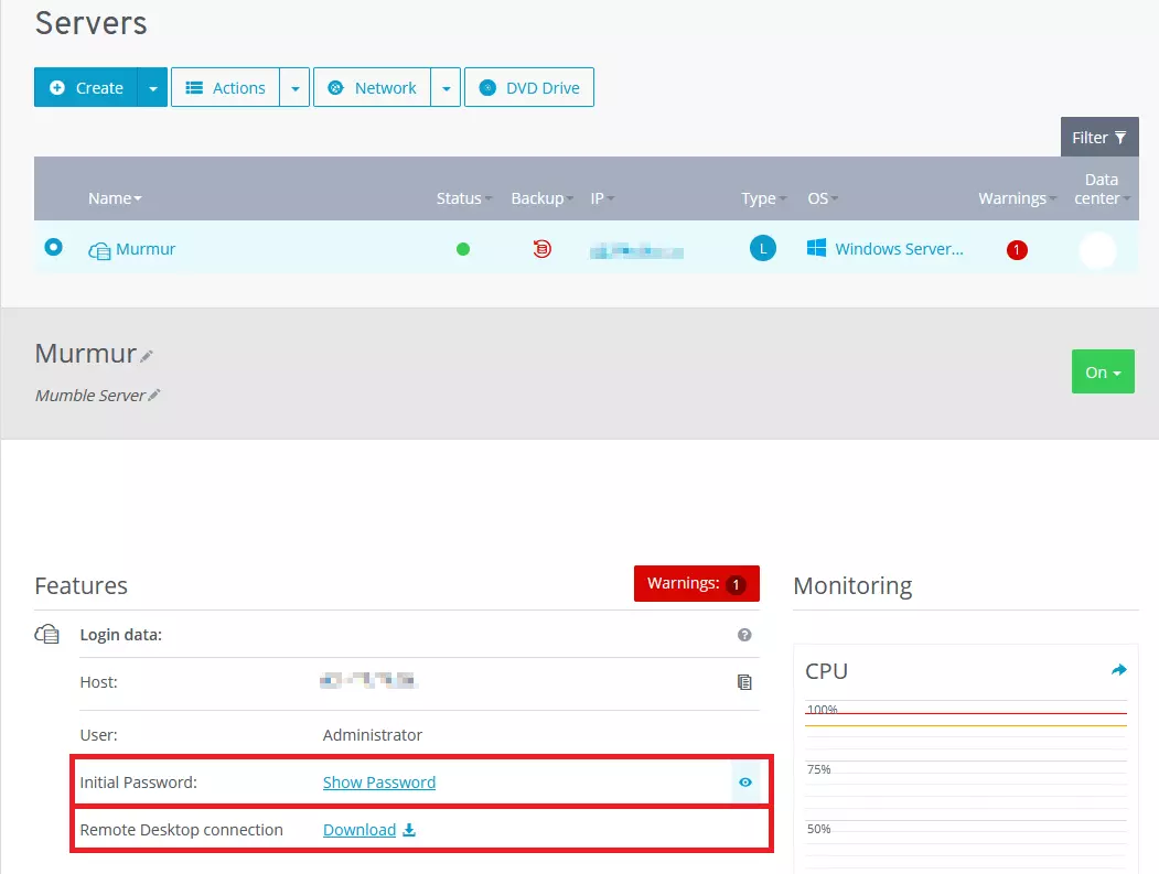 Image: IONOS Cloud Panel