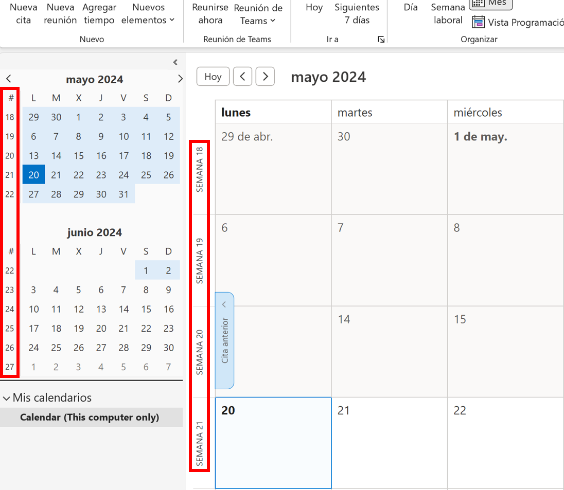 Outlook: configuración de calendario Imagen: Outlook: configuración de calendario