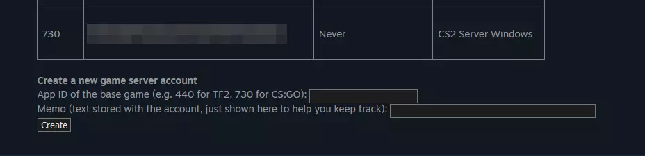 Gestión de cuentas del servidor de juegos Steam: CS2 server Imagen: Gestión de cuentas del servidor de juegos Steam: CS2 server